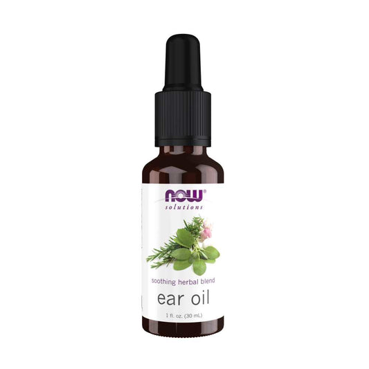 Now Foods Ear Oil – Soothing Herbal Blend with Garlic, Mullein & Tea Tree Oil – Natural Ear Care Drops – 30 M L