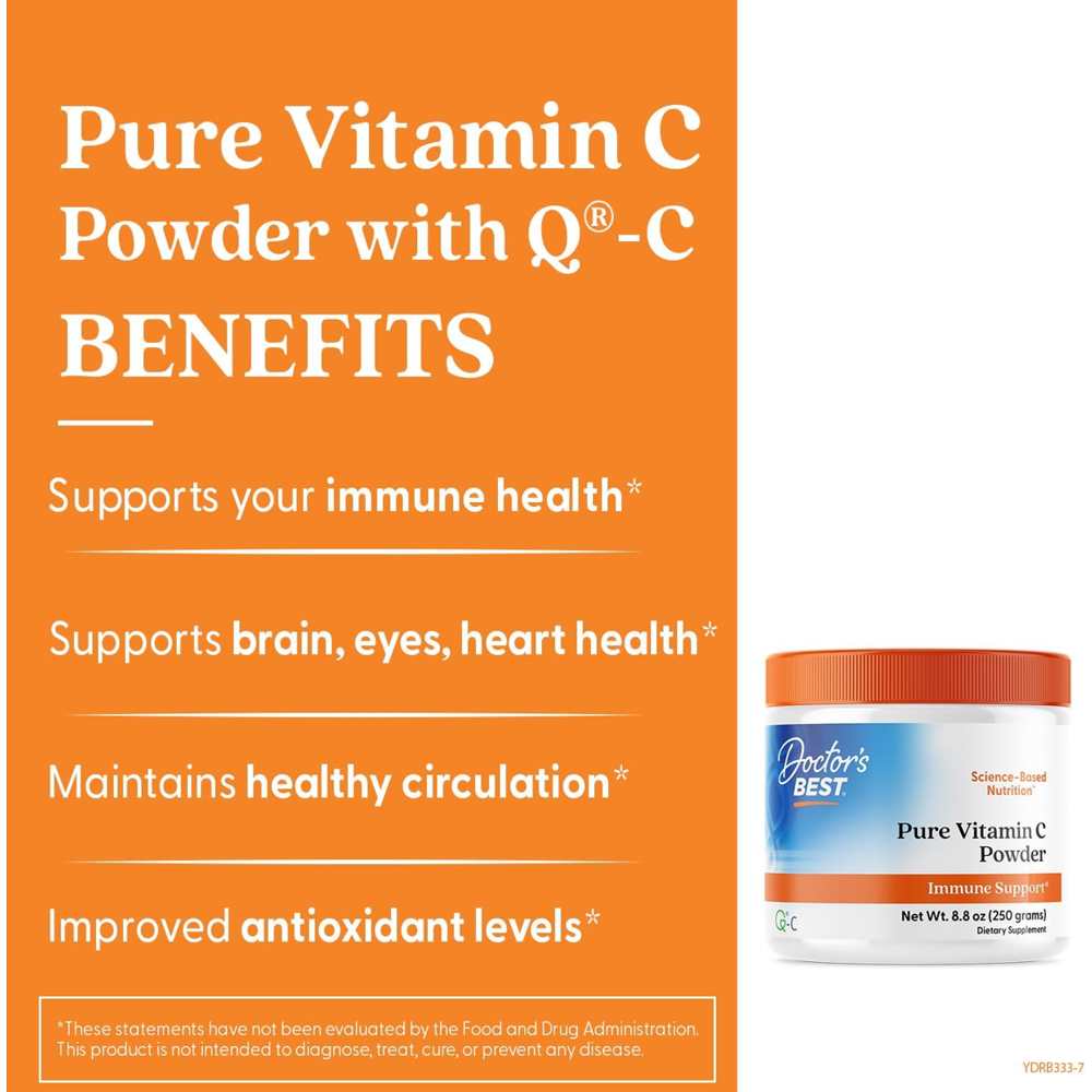 Doctor’s Best Pure C+ with Quali®-C 250g (8.8 Oz) Vitamin C Powder