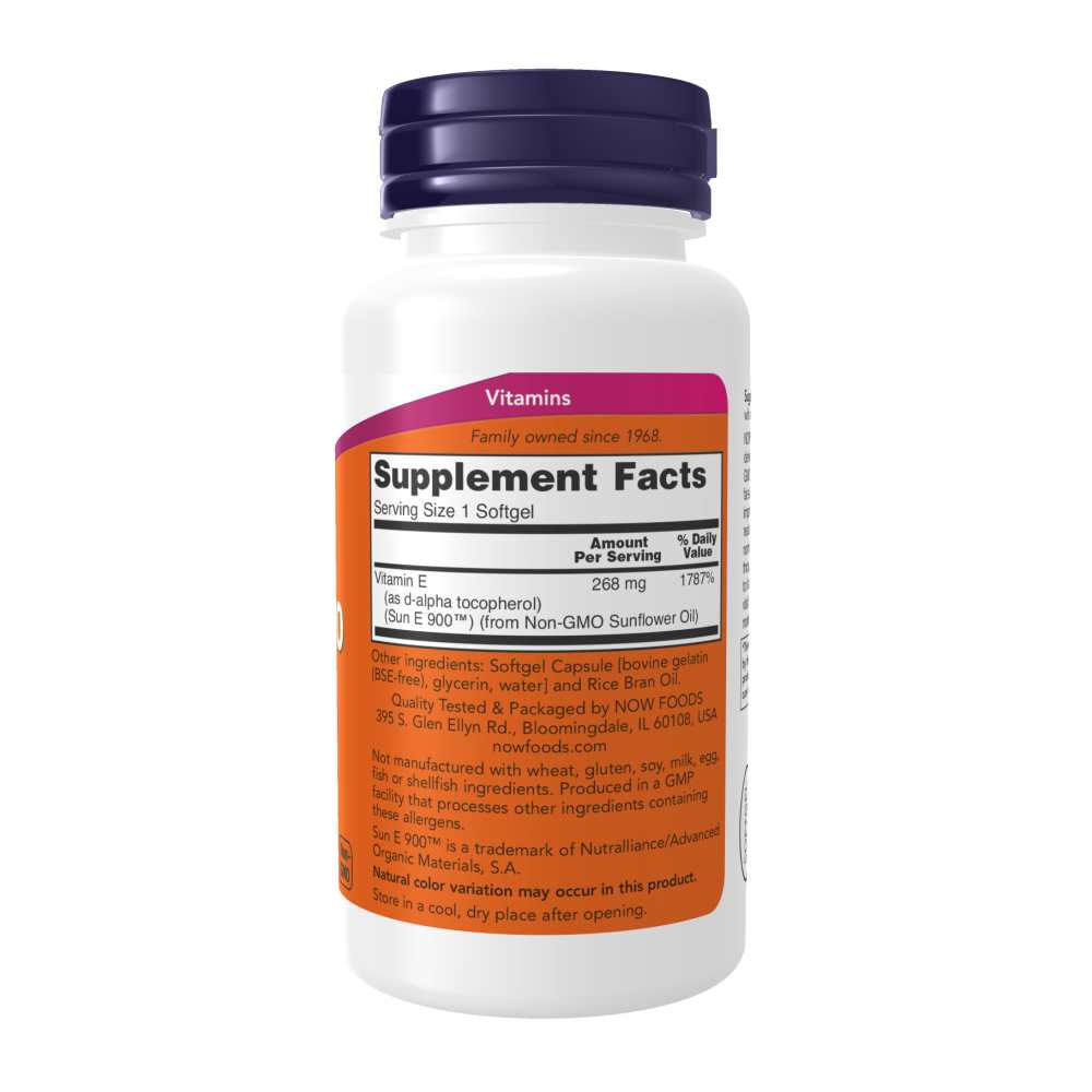 Now Foods Sun-E 400 – 400 Iu D-Alpha Tocopherol from Non-Gmo Sunflower Oil – Antioxidant Protection – 60 Softgels