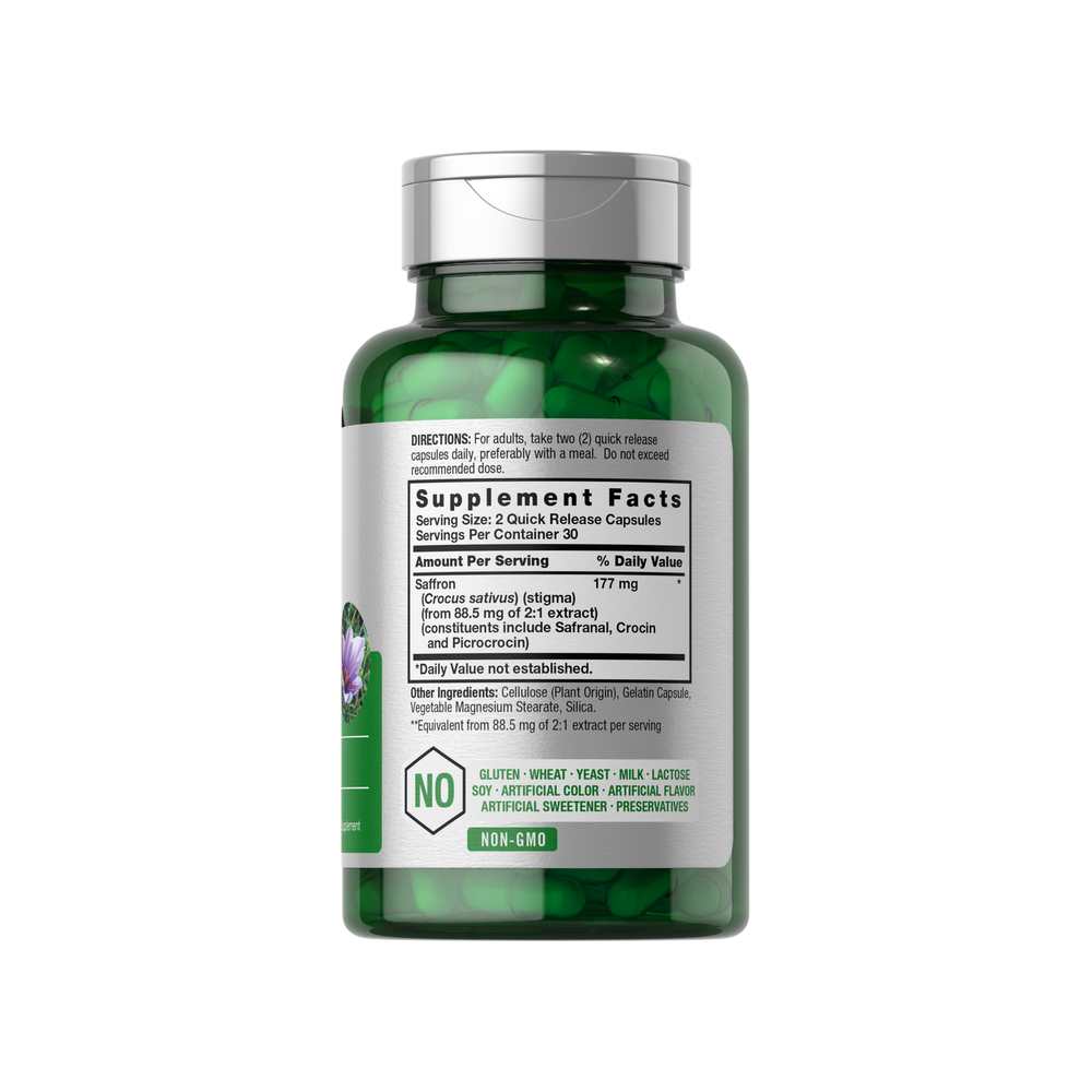 Horbäach Saffron Extract 177mg per Serving | 60 Capsules