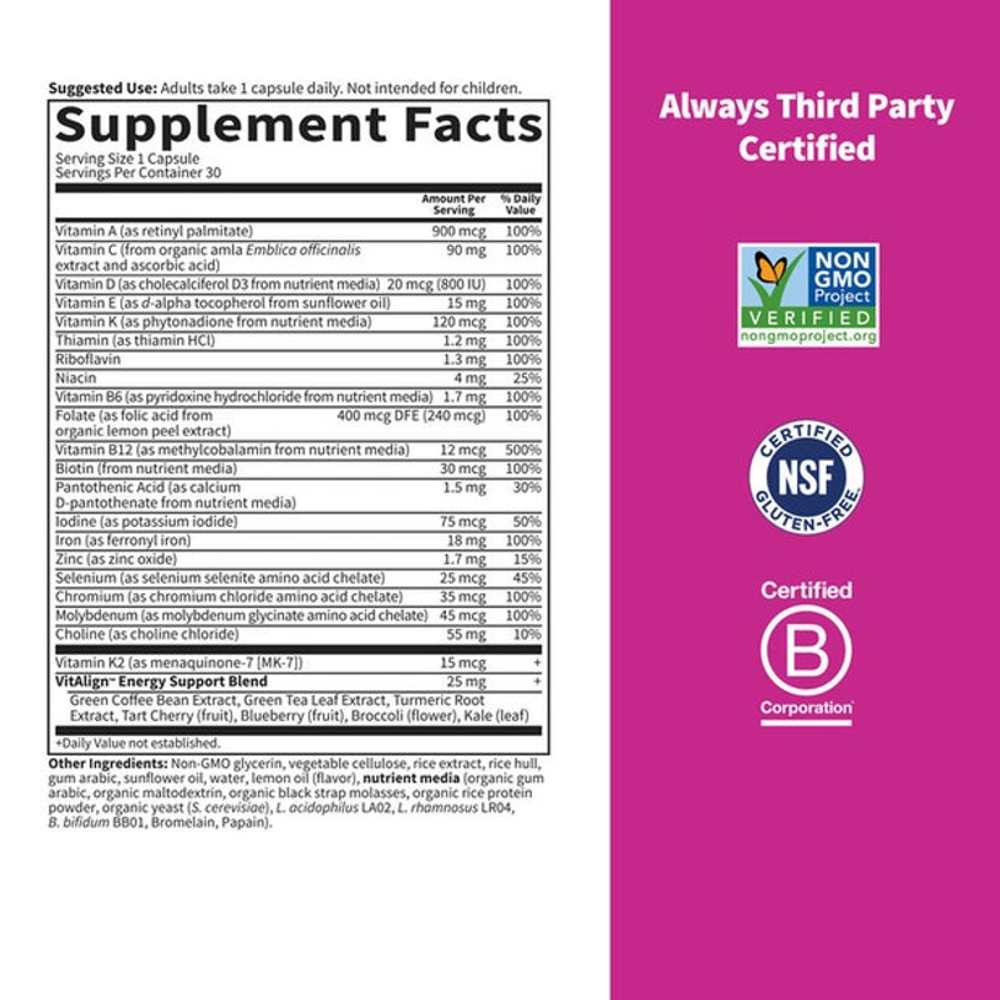 Garden of Life Once Daily Women's Multi Duo Cap 30 Capsules