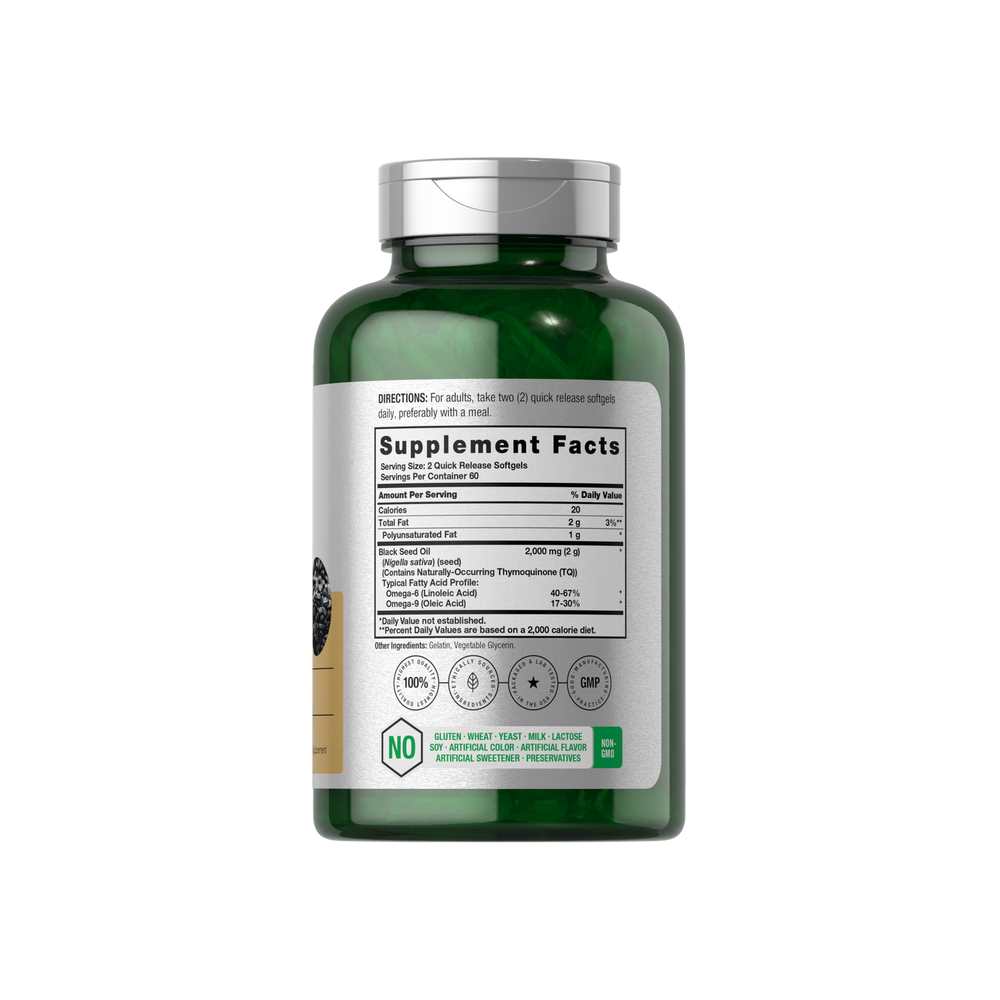Horbäach Black Seed Oil 2000mg per Serving | 120 Softgels