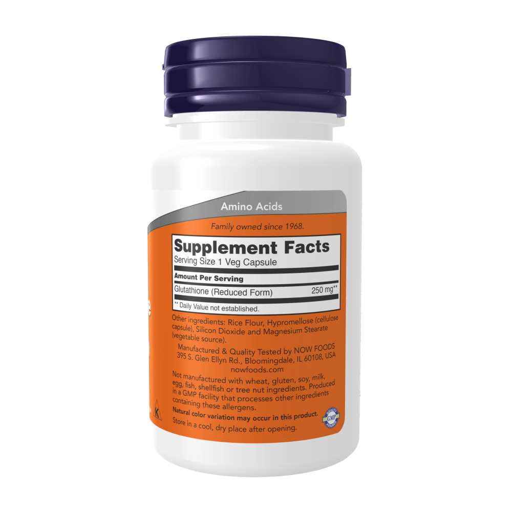 Now Foods Glutathione 250 Mg – Free Radical Neutralizer & Detox Formula – 60 Veg Caps