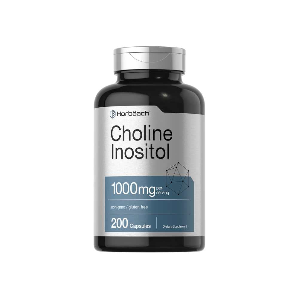 Horbäach Choline Inositol 1000mg per Serving | 200 Capsules