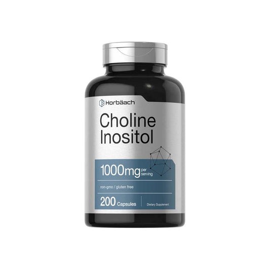 Horbäach Choline Inositol 1000mg per Serving | 200 Capsules