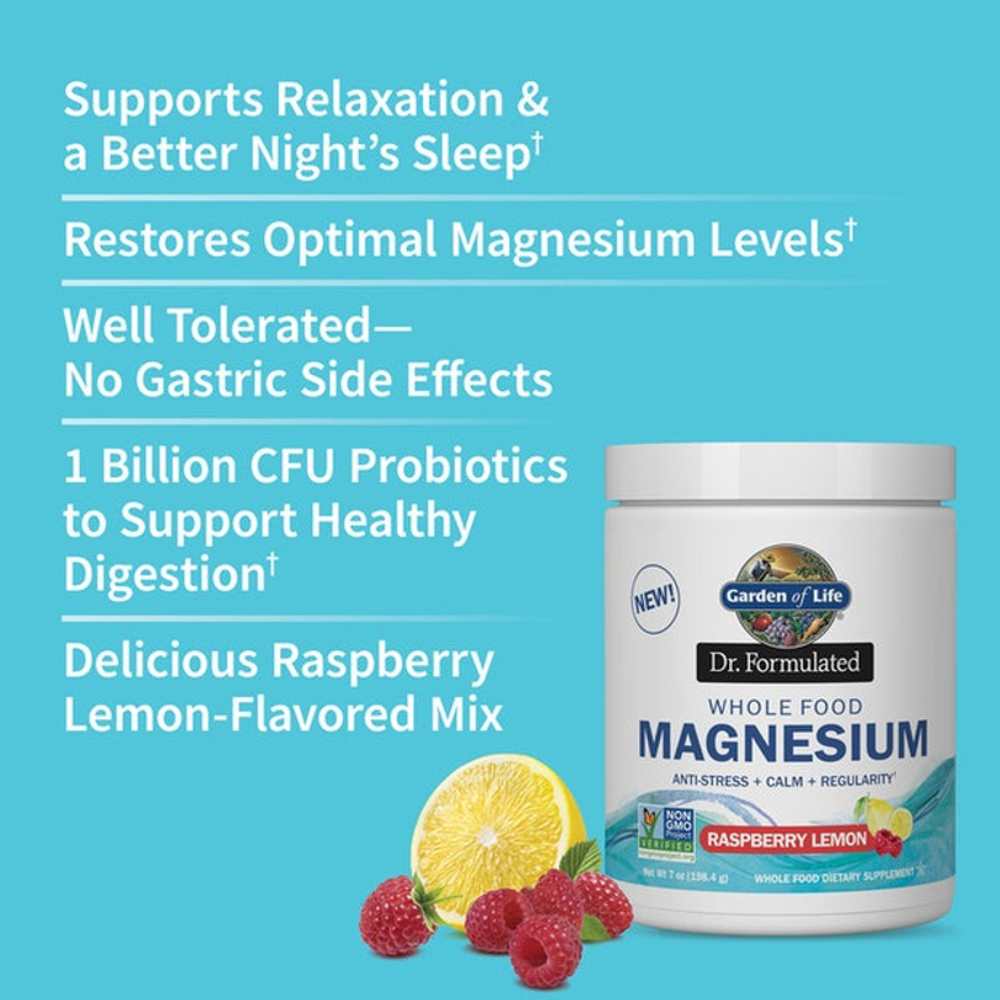 Garden of Life Dr. Formulated Magnesium Powder - Raspberry Lemon 198g