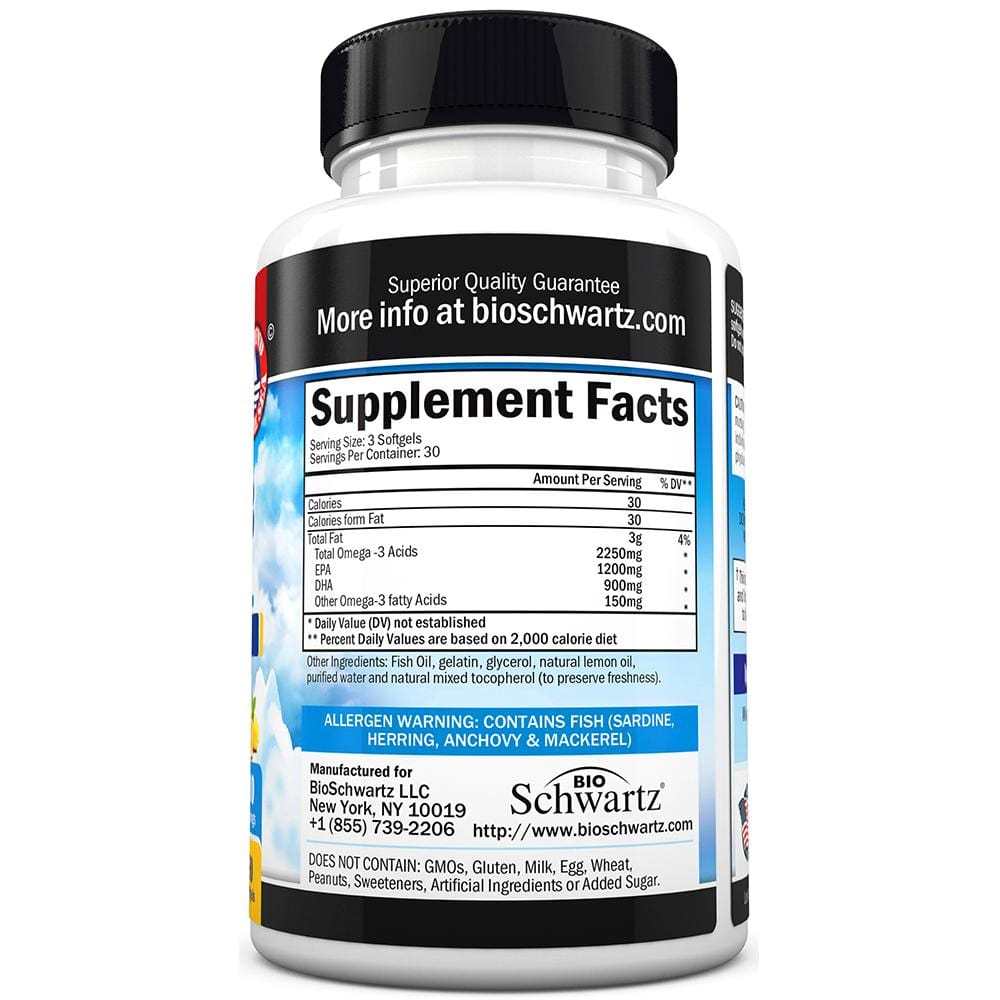 Bio Schwartz Omega-3 Fish Oil – 90 Softgels