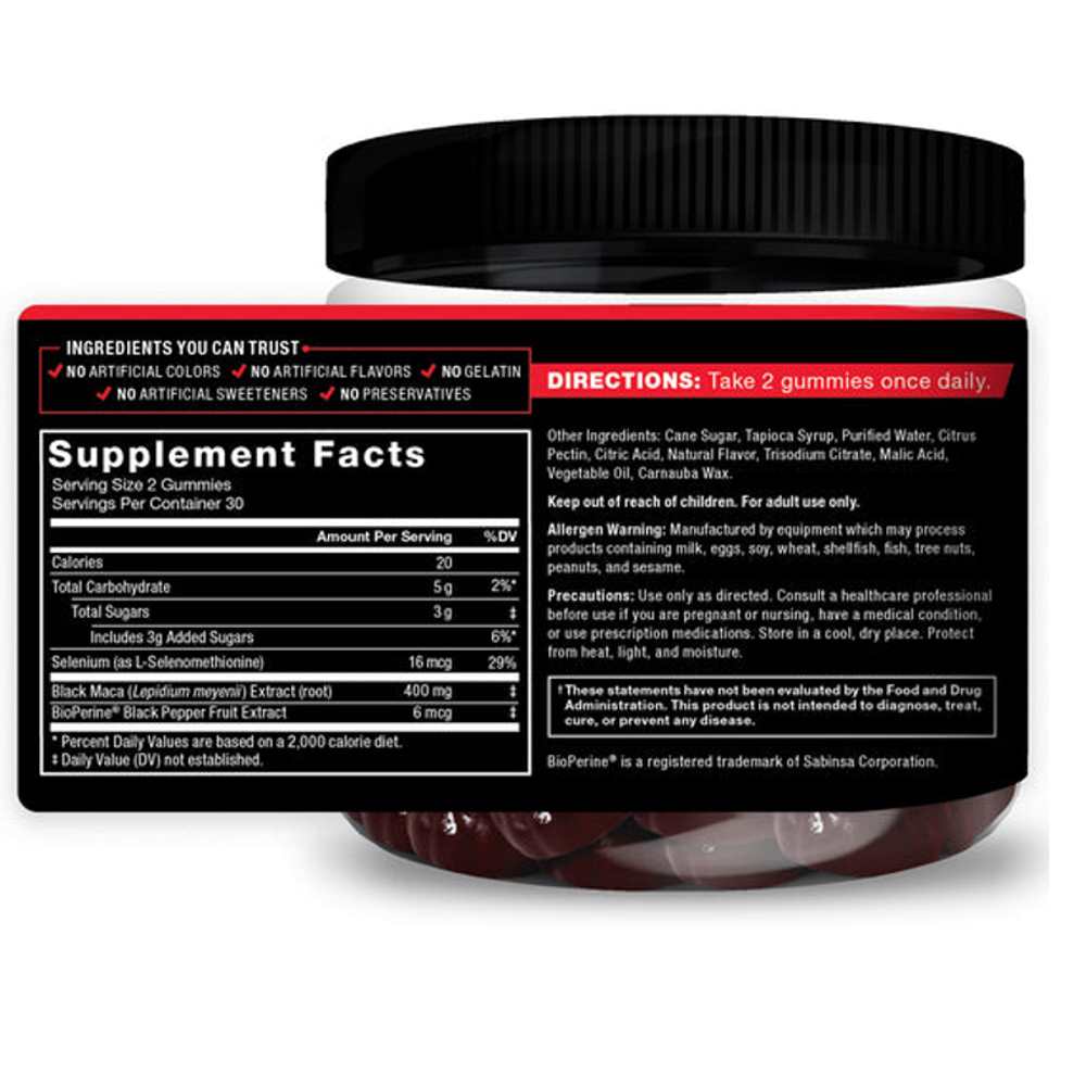 Force Factor Black Maca – 60 Gummies