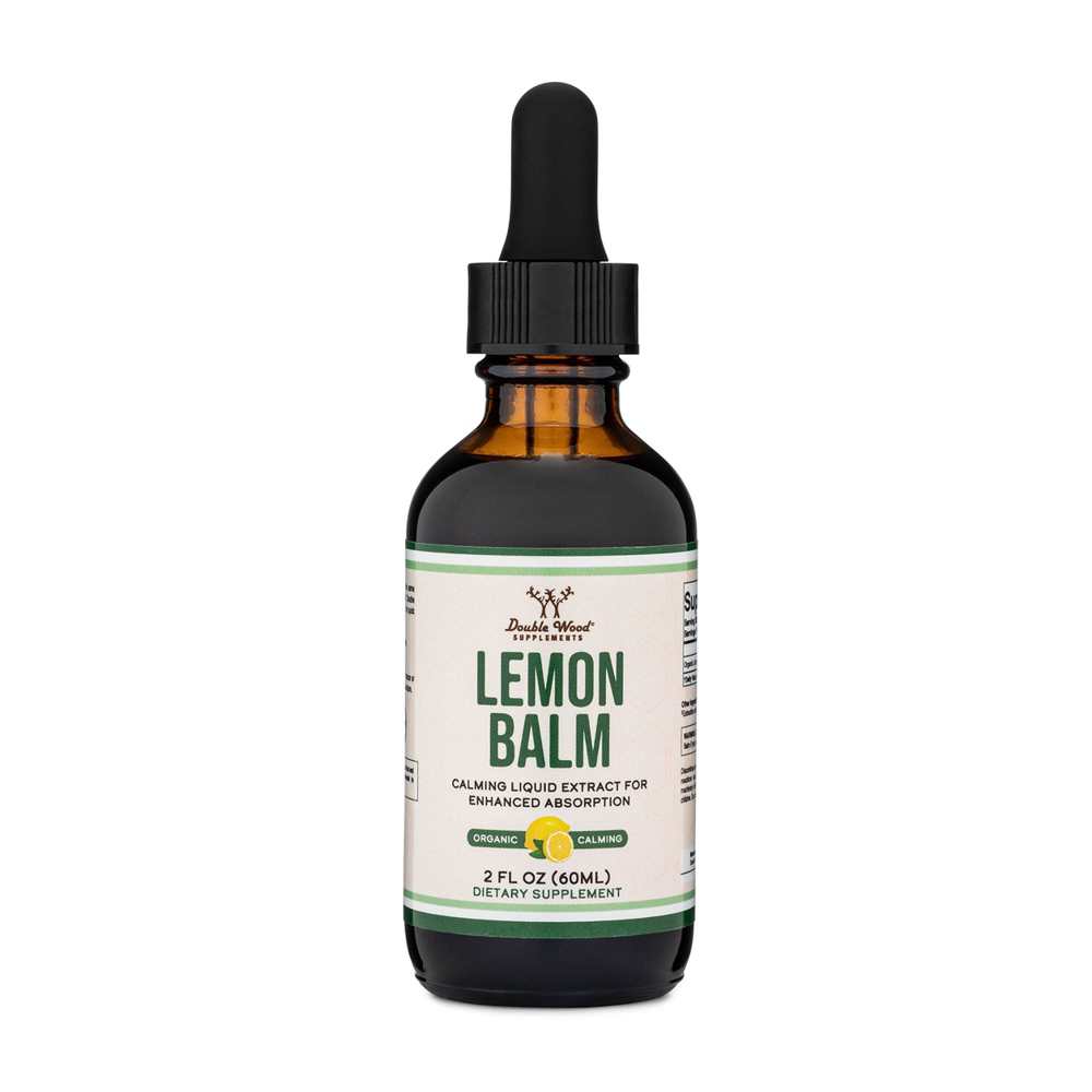 Double Wood Lemon Balm Liquid – 2 Fl Oz Calming Herbal Extract for Relaxation & Mood Support