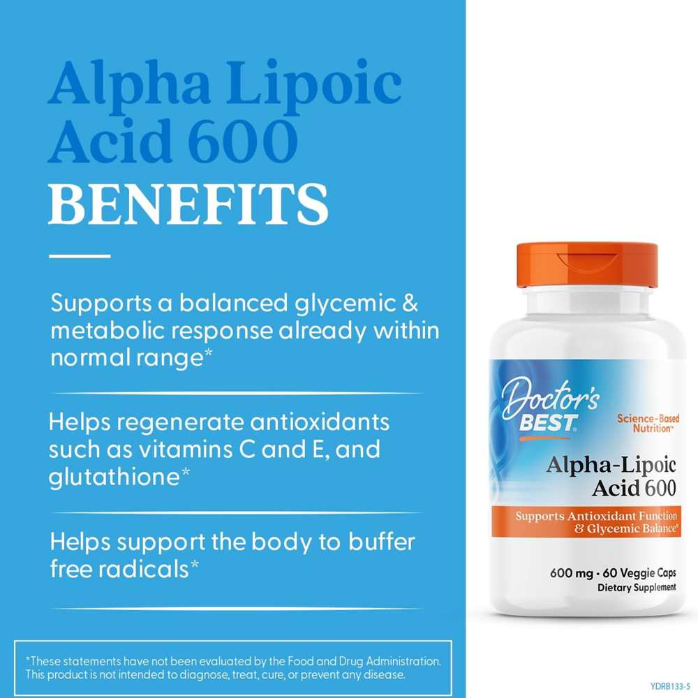 Doctor's Best Alpha-Lipoic Acid, 600 Mg, 60 Veggie Caps