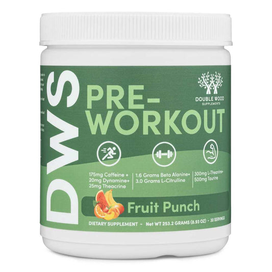 Double Wood Dws Pre-Workout – Fruit Punch | Energy, Focus & Pump Blend | 30 Servings