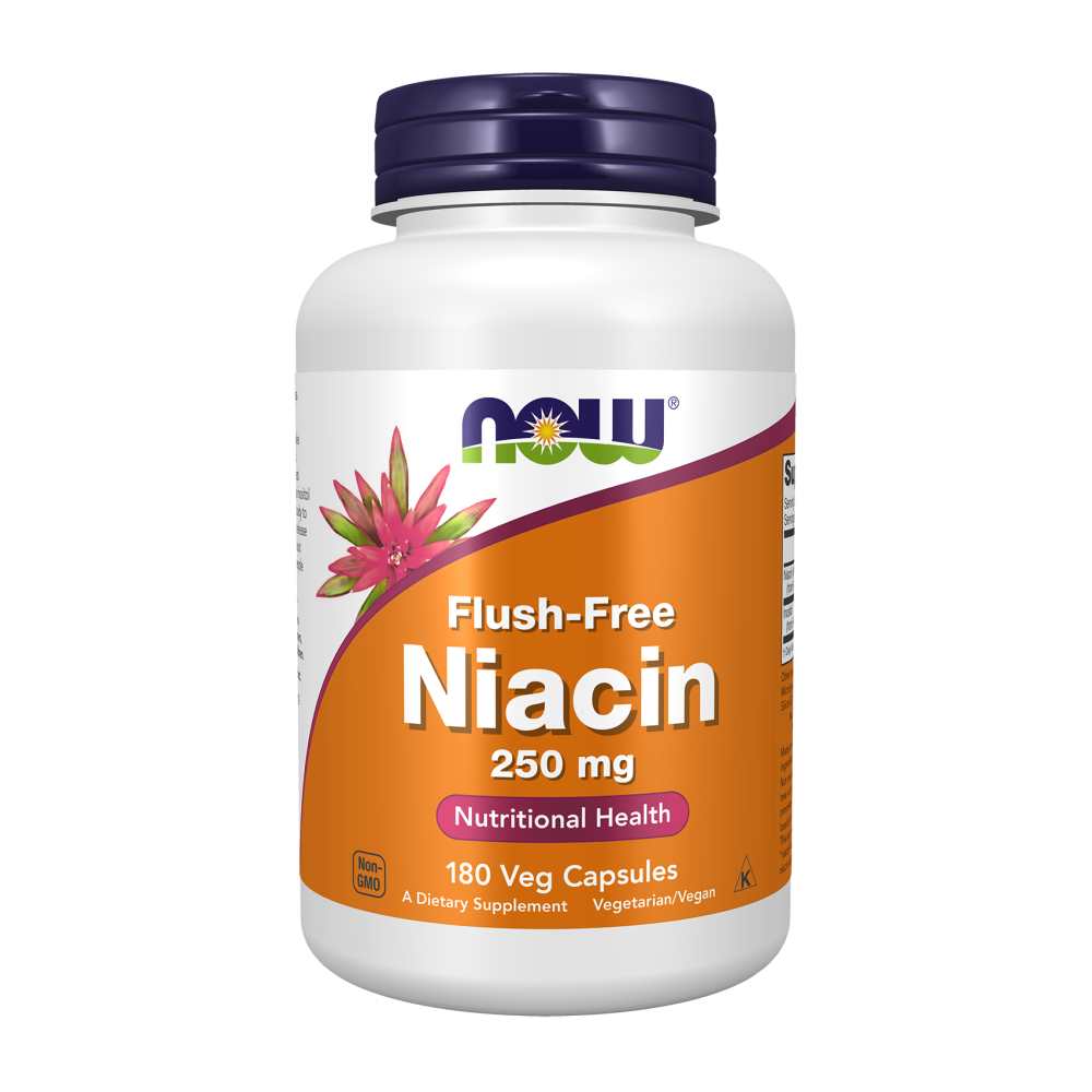 Now Foods Flush-Free Niacin 250mg – Supports Energy & Cholesterol – 90 Veg Capsules