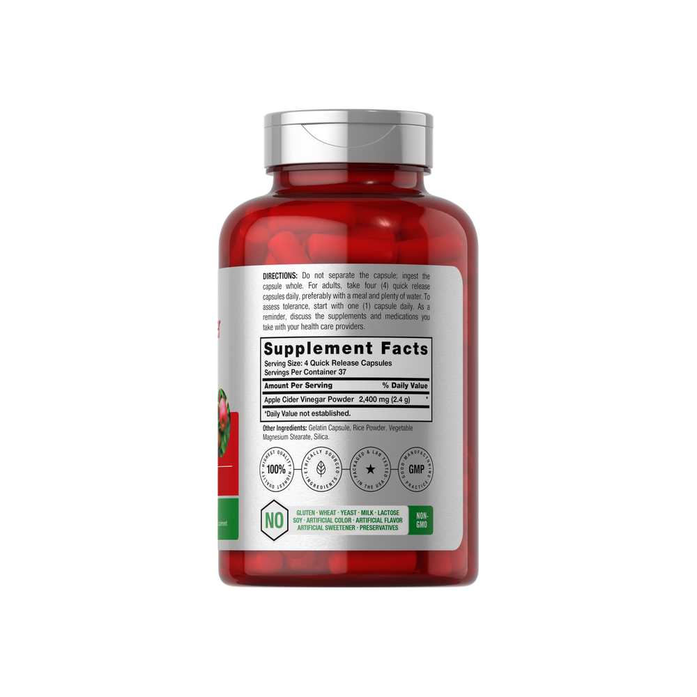 Horbäach Apple Cider Vinegar 2400mg per Serving | 150 Capsules