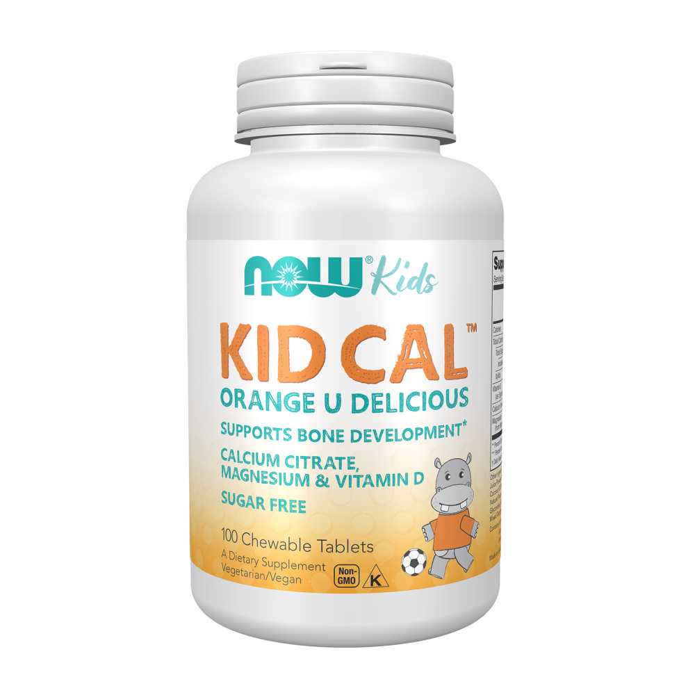 Now Foods Kid Cal™ – Orange U Delicious Calcium Citrate, Magnesium & Vitamin D – Sugar-Free Bone Support – 100 Chewable Tablets
