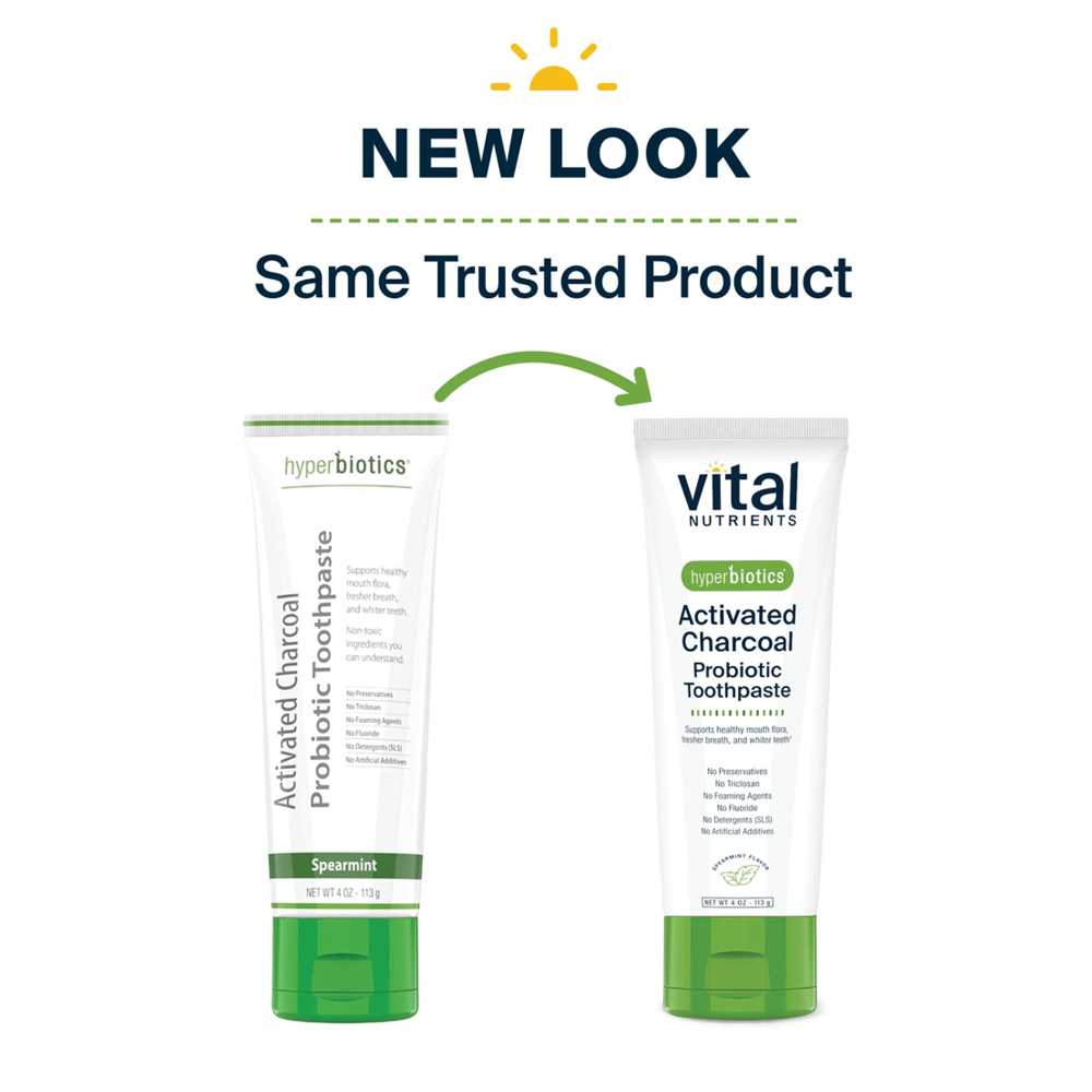 Vital Nutrients Hyperbiotics Activated Charcoal Probiotic Toothpaste 113g
