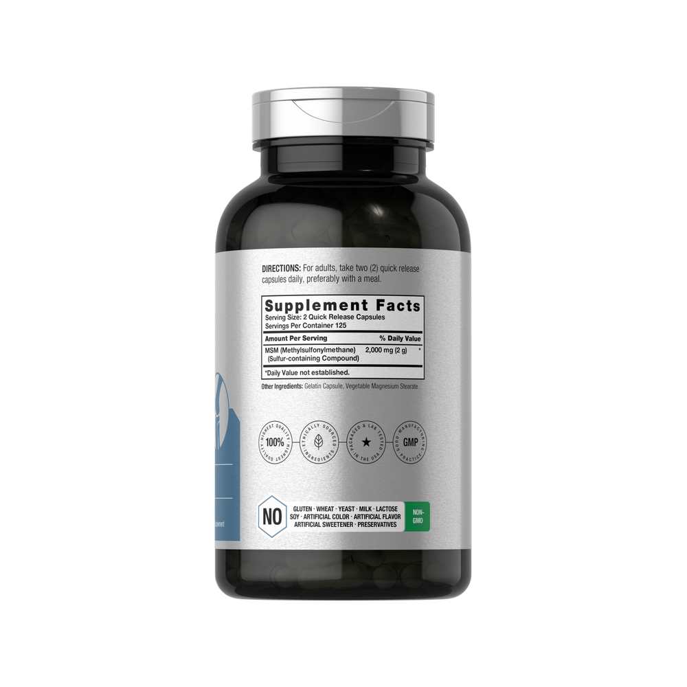 Horbäach Msm Supplement 2000mg per Serving | 250 Capsules