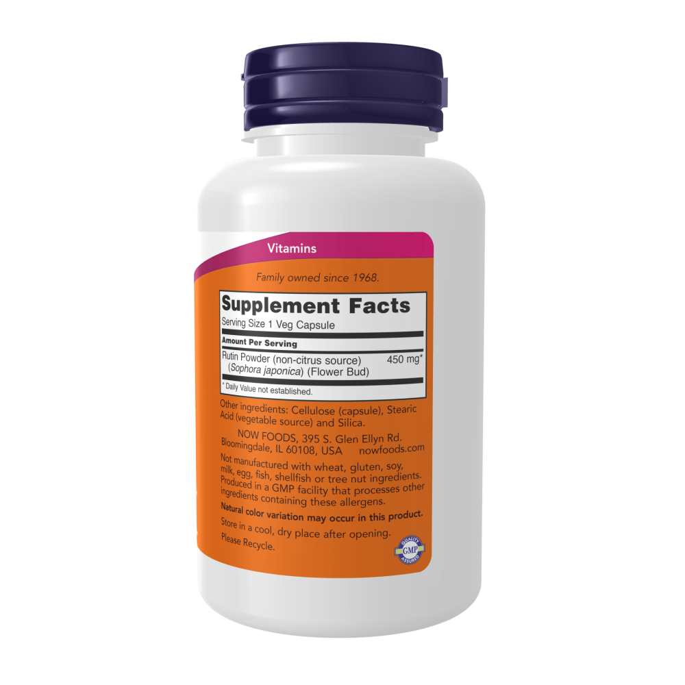 Now Foods Rutin 450 Mg – Vascular Strength & Free Radical Scavenger – 100 Vegan Capsules