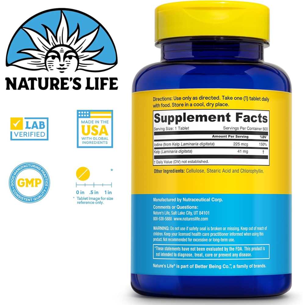 Nature’s Life Icelandic Kelp with Natural Iodine – Thyroid Support