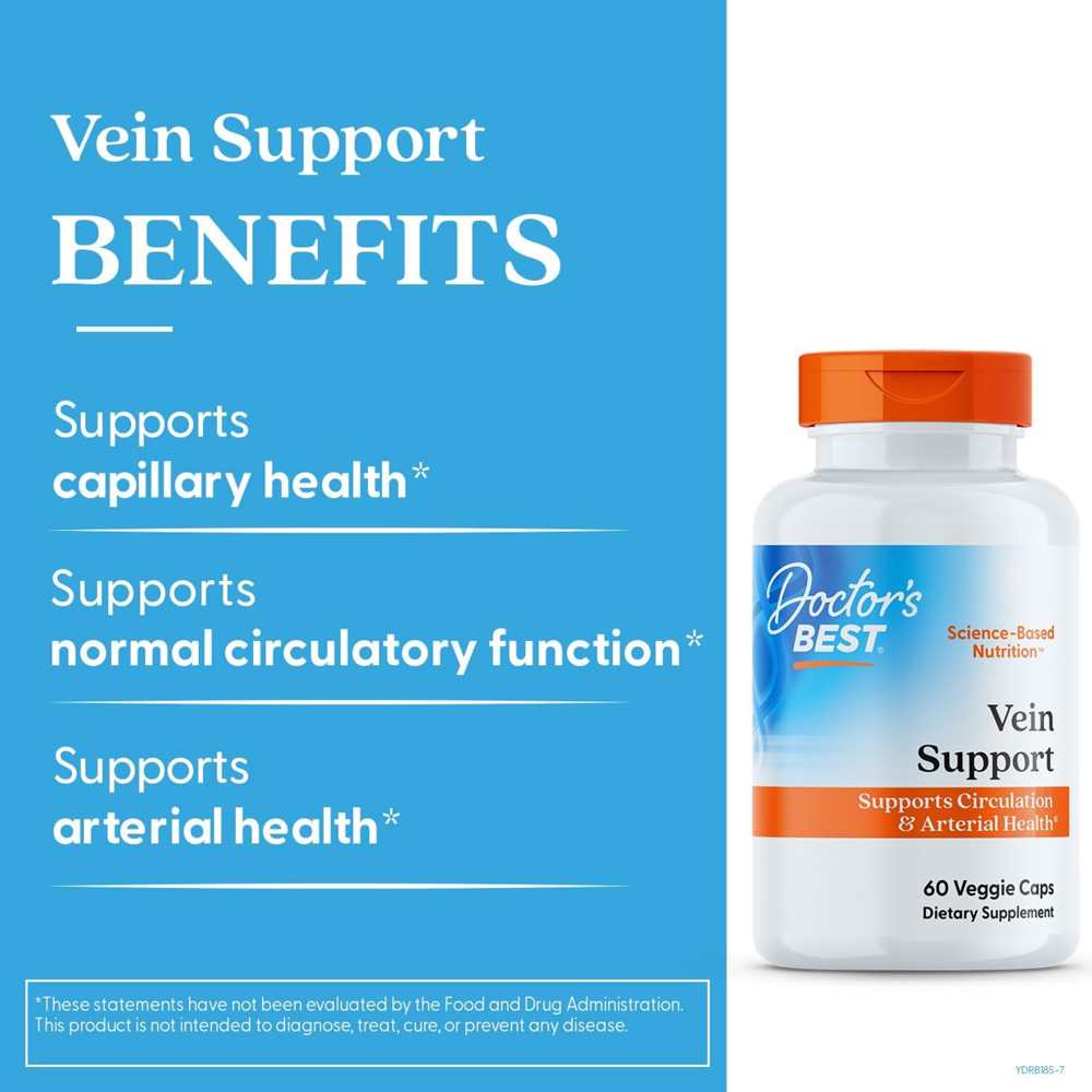 Doctor's Best Vein Support with Dios Vein & Mena Q7 Veggie Caps 60 Count