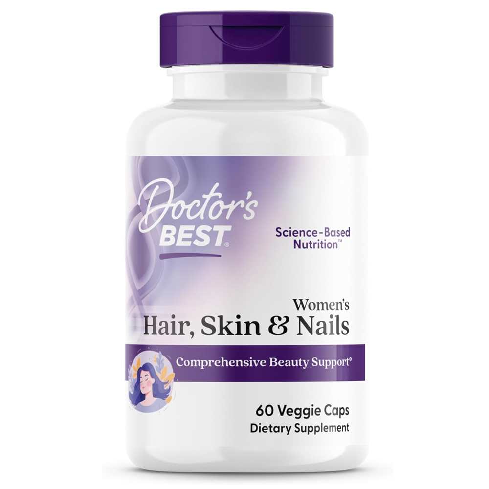 Doctor's Best Women's Hair, Skin & Nails Veggie Caps 60 Count
