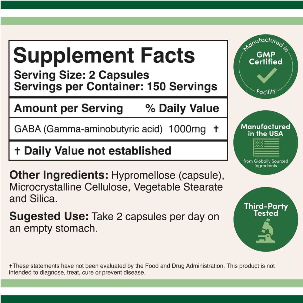 Double Wood Gaba 1000 Mg – 300 Capsules – Inhibitory Neurotransmitter Support