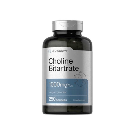Horbäach Choline Bitartrate 1000mg per Serving | 250 Capsules