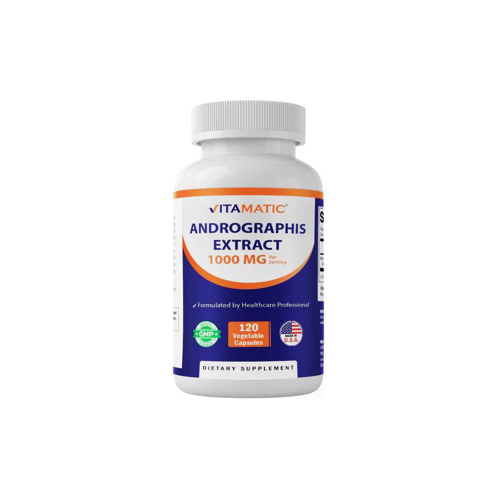 Vitamatic Andrographis Extract 1000 mg Per Serving - 120 Veg Capsules