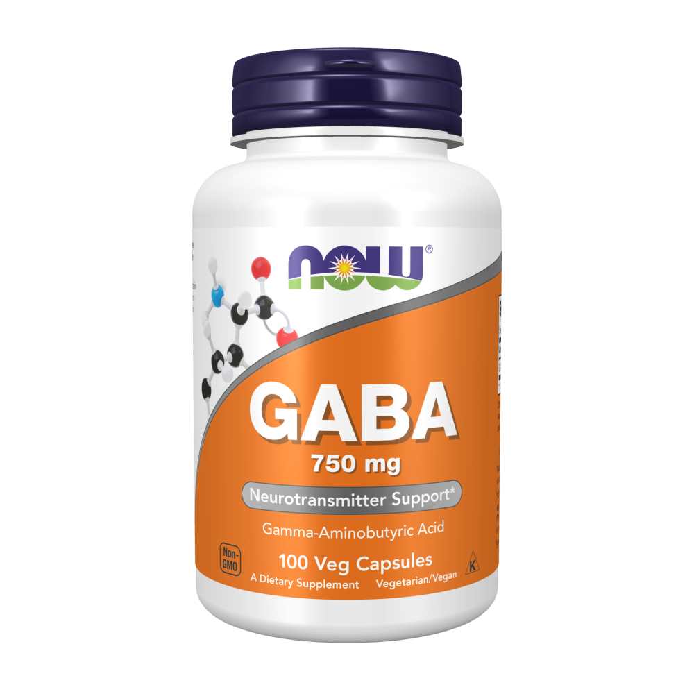 Now Foods Gaba 750 Mg – Gamma-Aminobutyric Acid for Neurotransmitter Support – 100 Veg Capsules