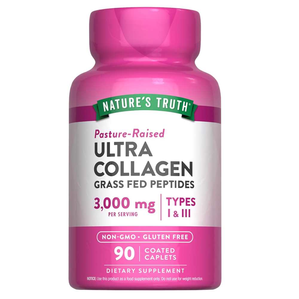 Nature’s Truth Grass-Fed Ultra Collagen – 90 Tablets | 3000 Mg Types I & Iii Peptides