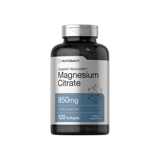 Horbäach Magnesium Citrate | 850mg | 120 Softgels