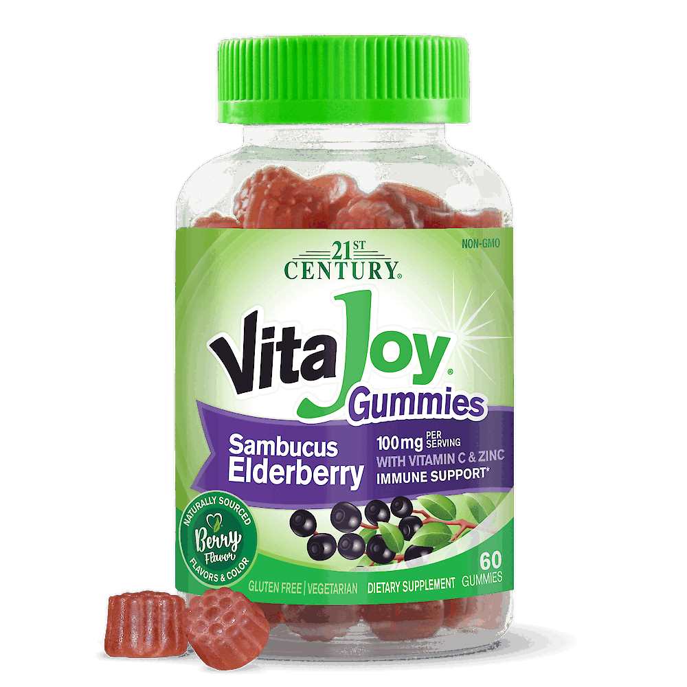 21st Century Vita Joy® Sambucus Elderberry 100 Mg with Vitamin C & Zinc 60 Gummies