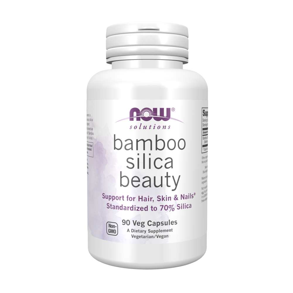 Now Foods Bamboo Silica Beauty – 70% Standardized Silica Formula – Hair, Skin & Nails Support – 90 Veg Capsules