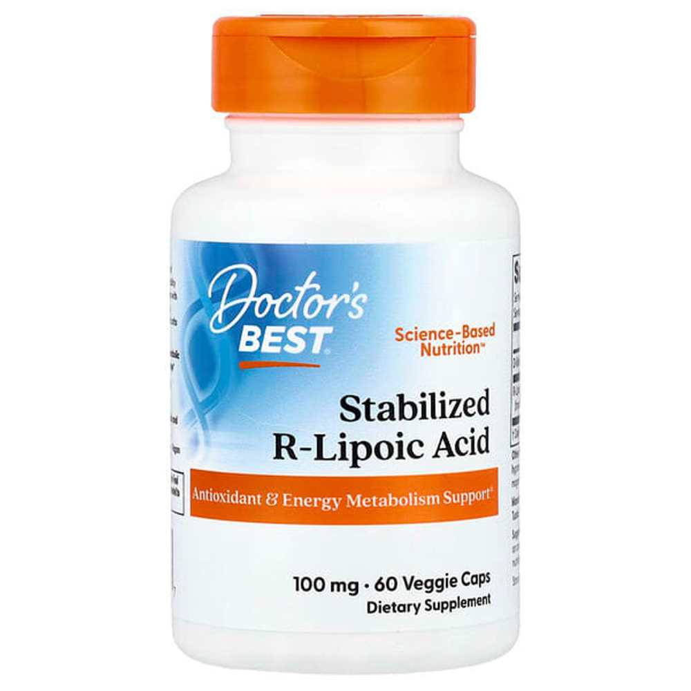 Doctor's Best Stabilized R-Lipoic Acid 100mg Veggie Caps 60 Count