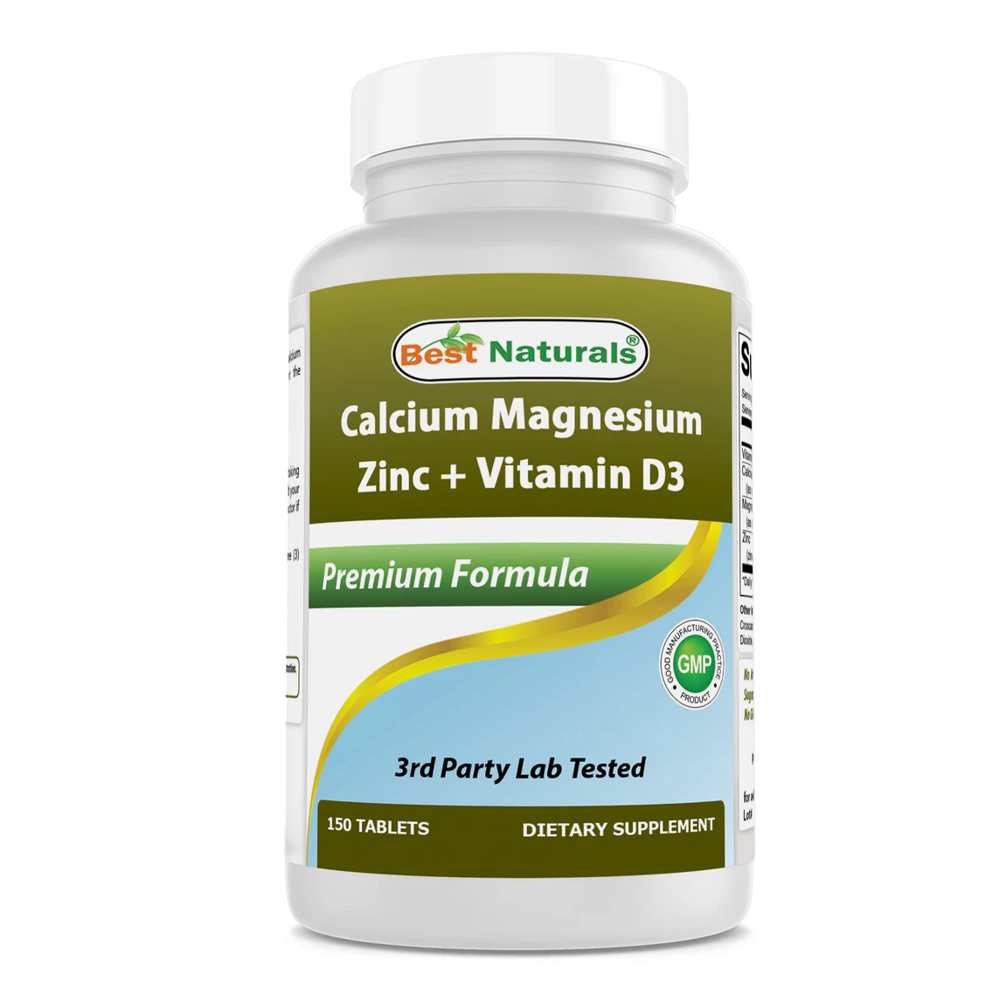 Best Naturals Calcium Magnesium Zinc with Vitamin D3, 150 Tablets