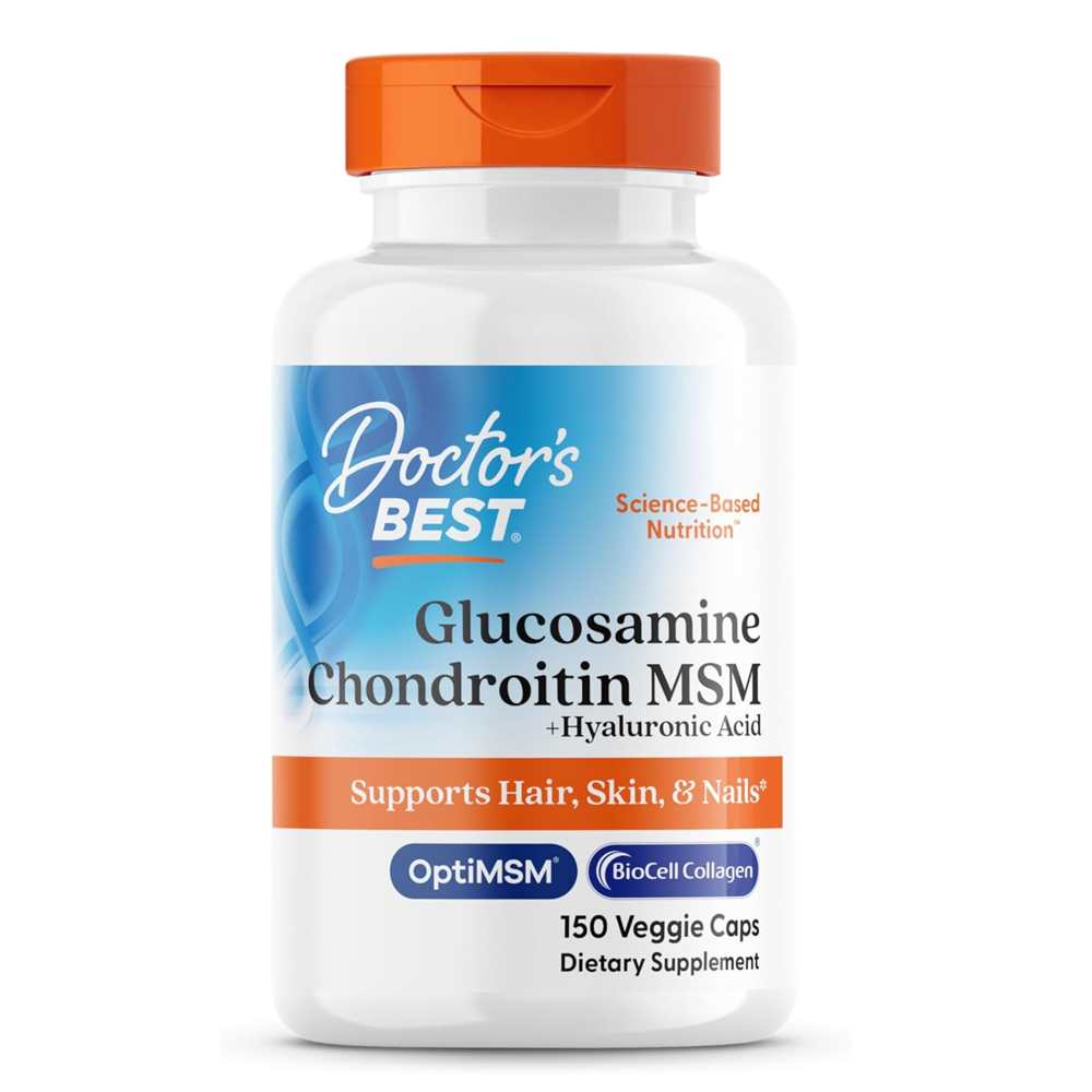 Doctor's Best Glucosamine Chondroitin Msm + Hyaluronic Acid, 150 Veggie Caps