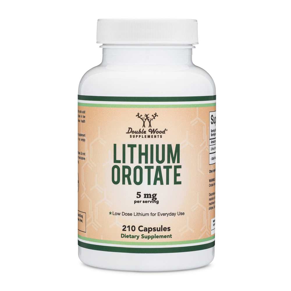 Double Wood Lithium Orotate – 5mg – 210 Capsules