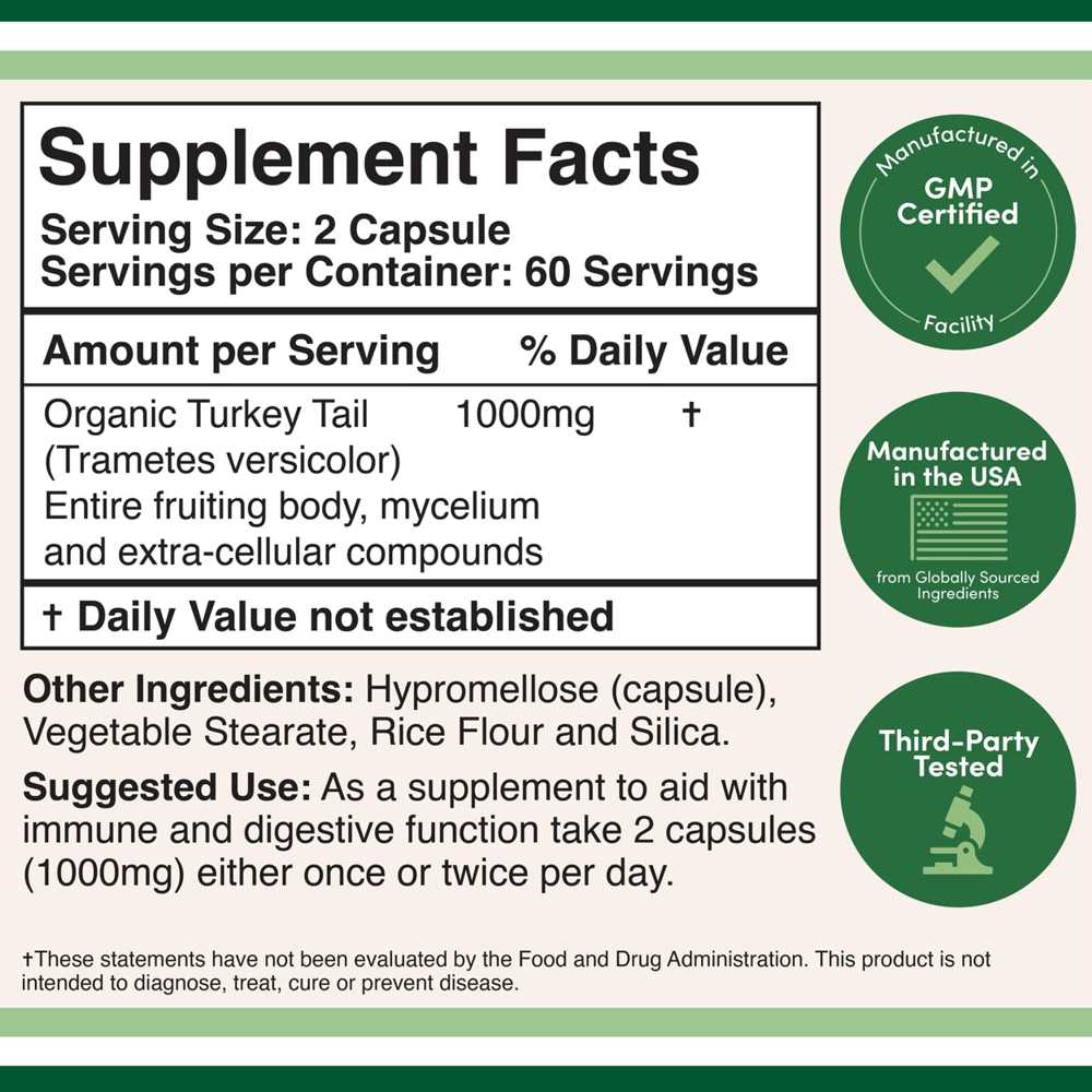 Double Wood Turkey Tail Mushroom 1000 Mg – 120 Veggie Capsules