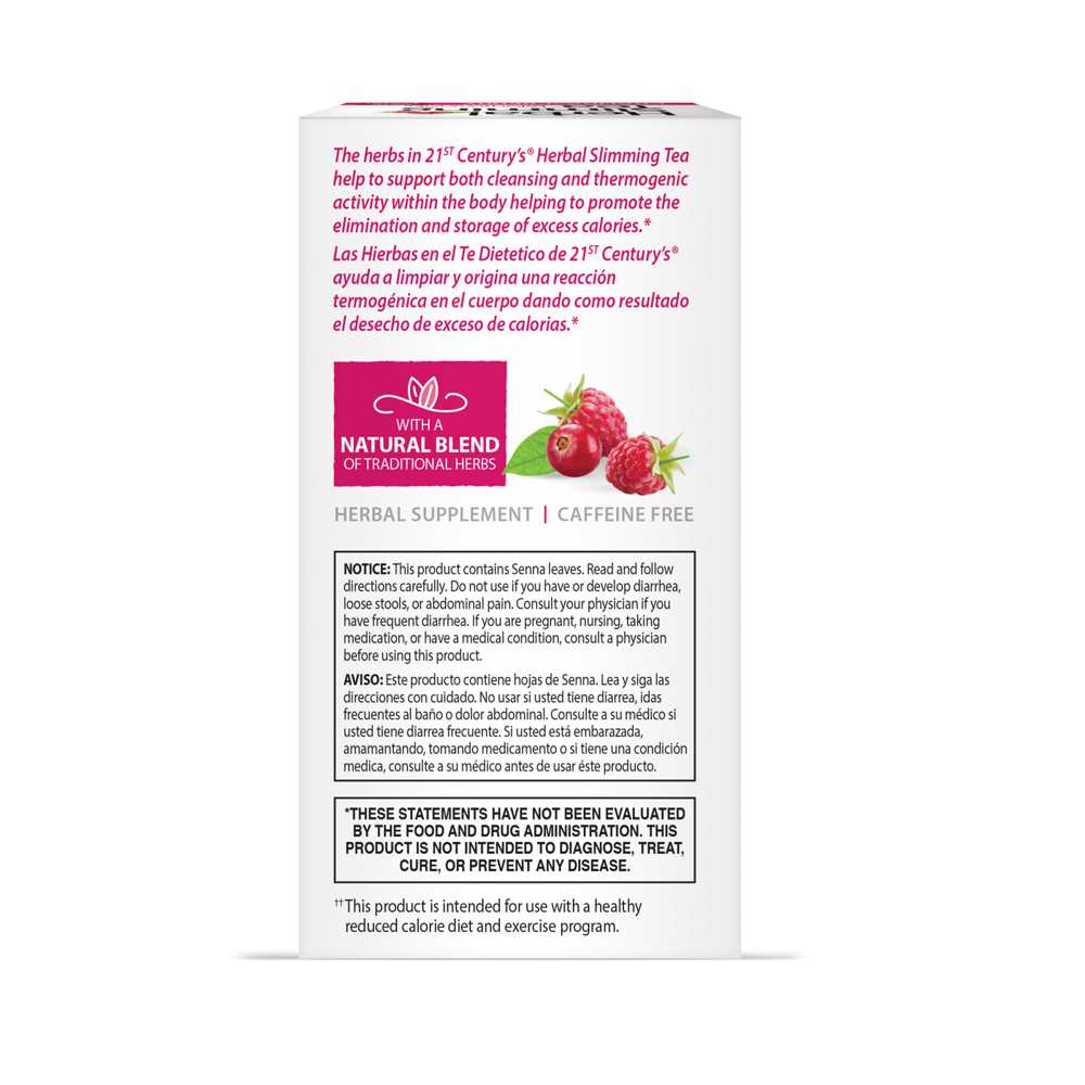 21st Century Herbal Slimming Tea Cran Raspberry 24 Tea Bags