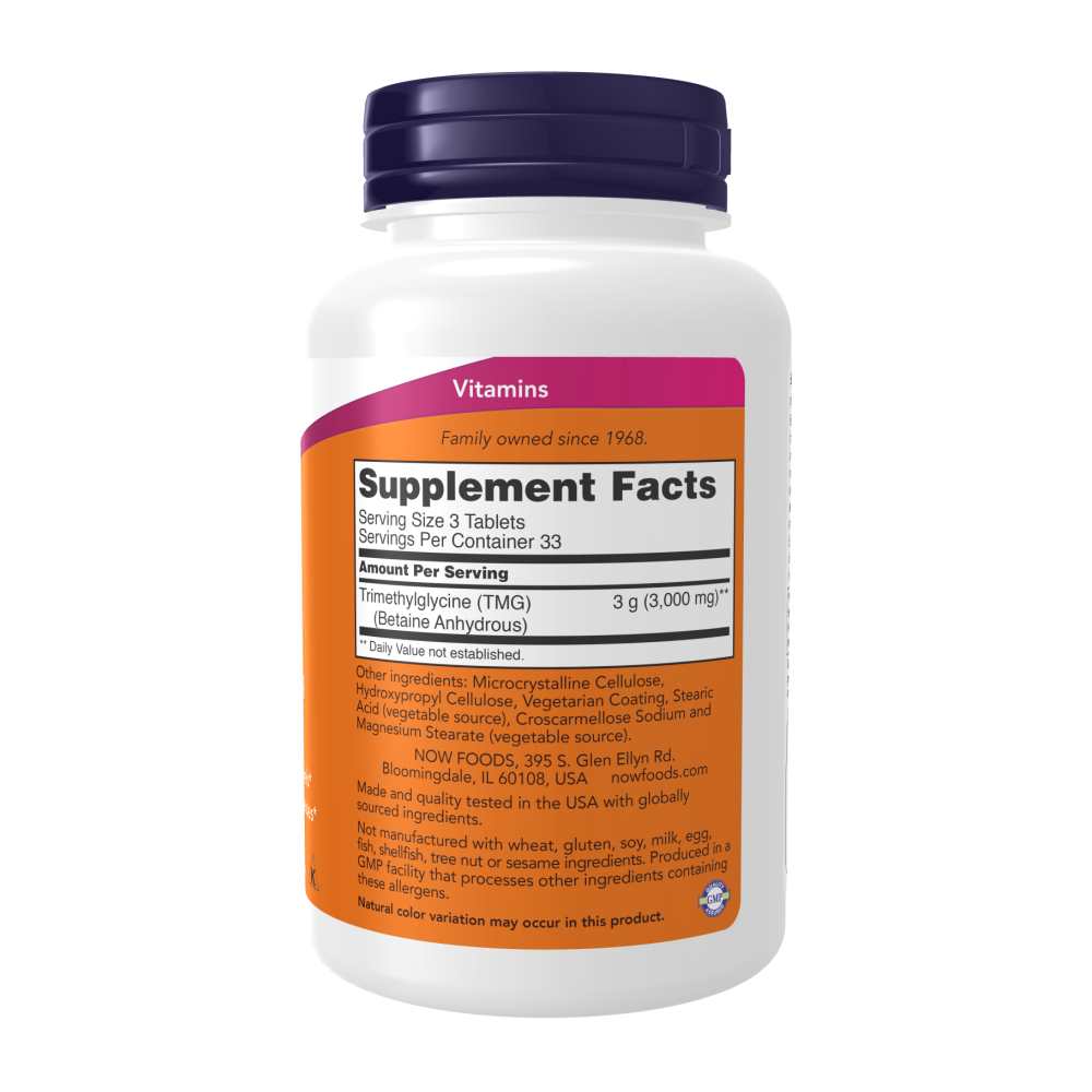 Now Foods Tmg (betaine) 1,000 Mg – Liver & Methylation Support – 100 Tablets