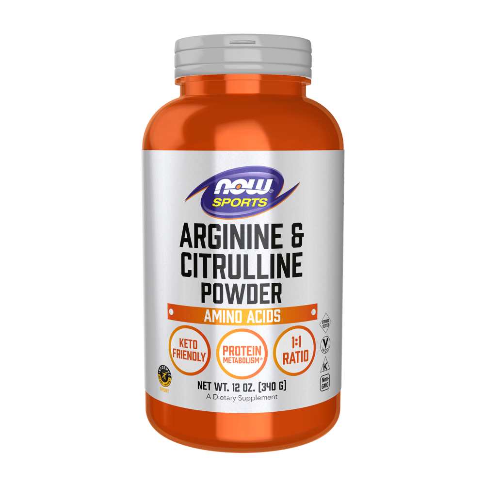 Now Sports Arginine & Citrulline Powder – Nitric Oxide Booster 340g