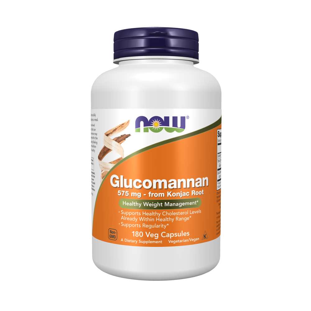 Now Foods Glucomannan 575mg – Konjac Root Capsules for Weight & Cholesterol – 180 Veg Capsules