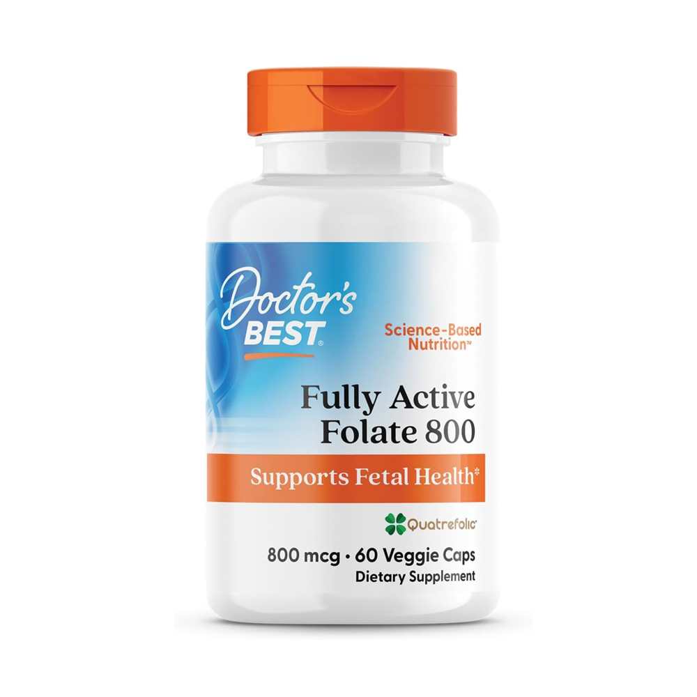 Doctor's Best Fully Active Folate 800, 800 Mcg, 60 Veggie Caps