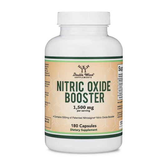 Nitric Oxide Booster by Double Wood – 1500 Mg per Serving – 180 Capsules