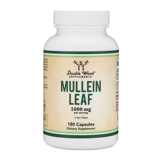Double Wood Mullein Leaf – 1000mg Herbal Lung Support Formula | 180 Capsules