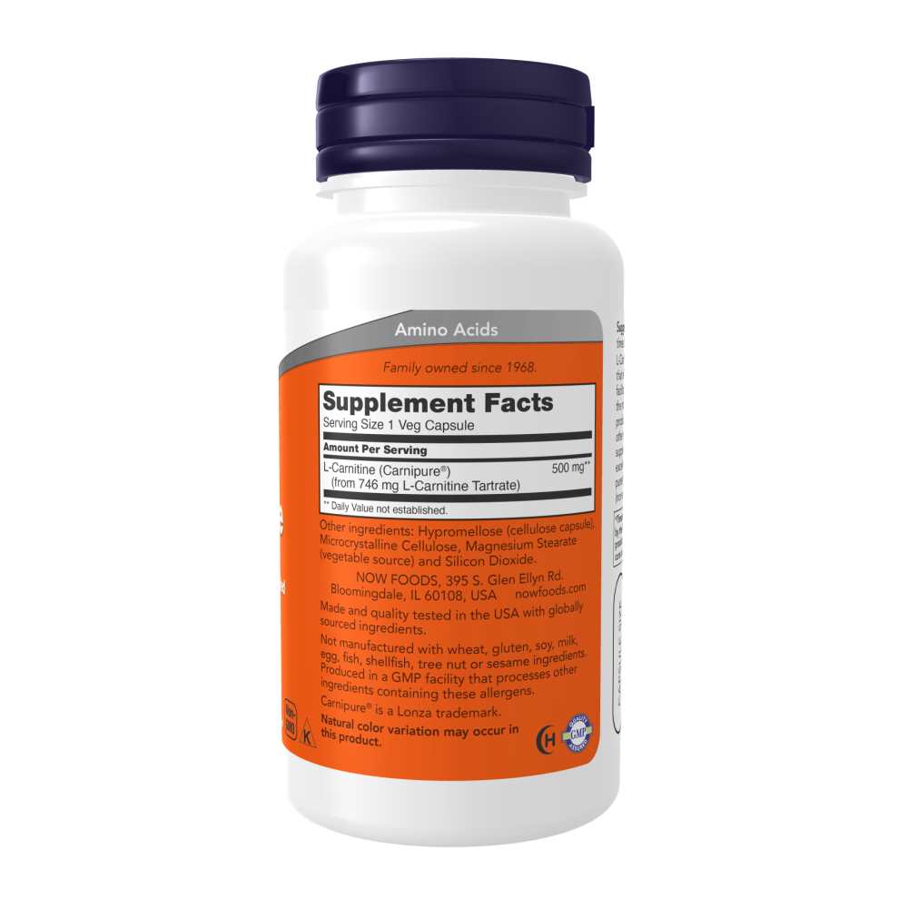 Now Foods L-Carnitine 500 Mg – Fitness & Energy Support – Purest Clinically Tested Form – 60 Veg Capsules