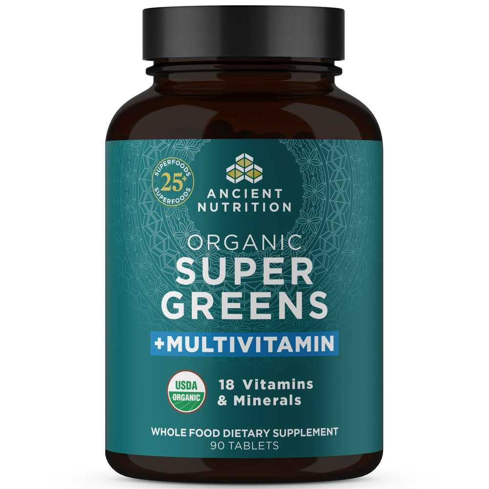 Ancient Nutrition Organic SuperGreens + Multivitamin 90 Tabs