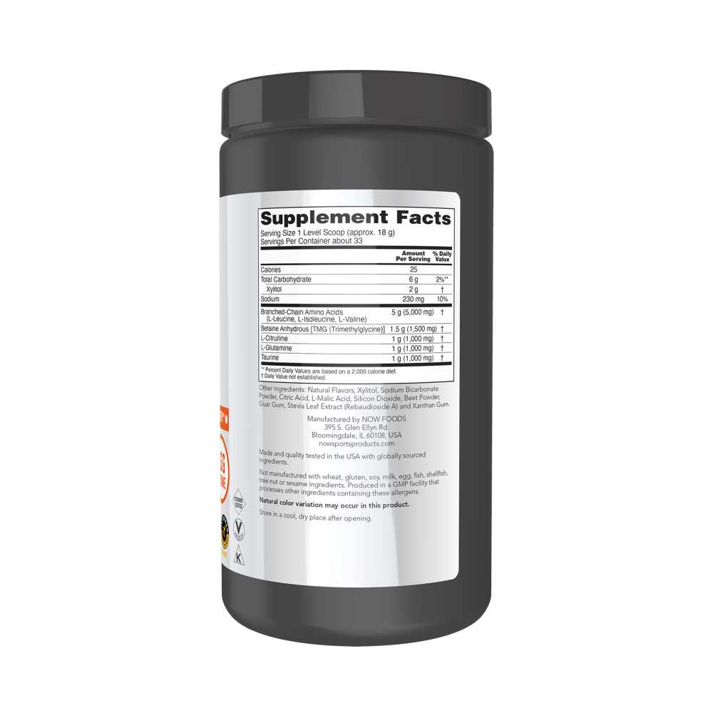 Now Sports Bcaa Big 6 Powder – Watermelon Flavor – Intra-Workout Endurance & Recovery Formula – 600g