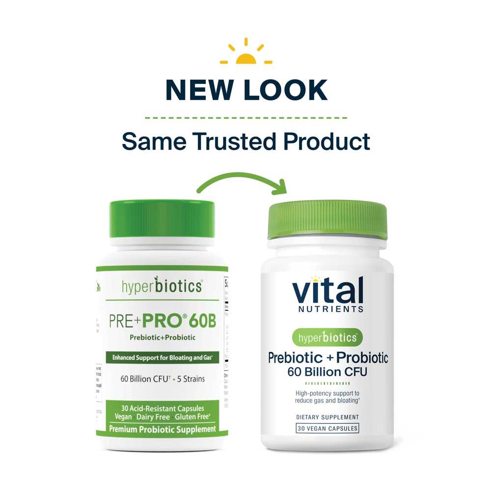 Vital Nutrients Hyperbiotics Prebiotic + Probiotic 60 Billion Cfu 30 Caps
