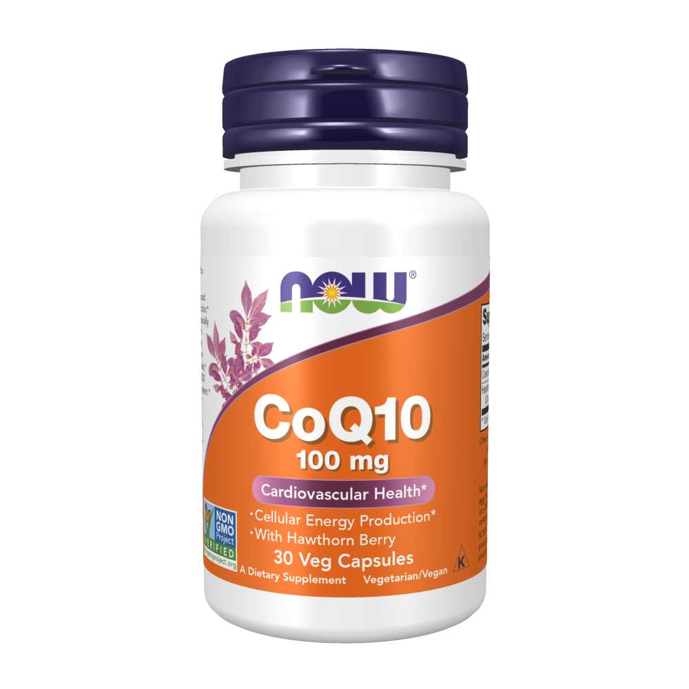 Now Foods Co Q10 100 Mg with Hawthorn Berry – Cardiovascular Support & Cellular Energy – 30 Veg Capsules