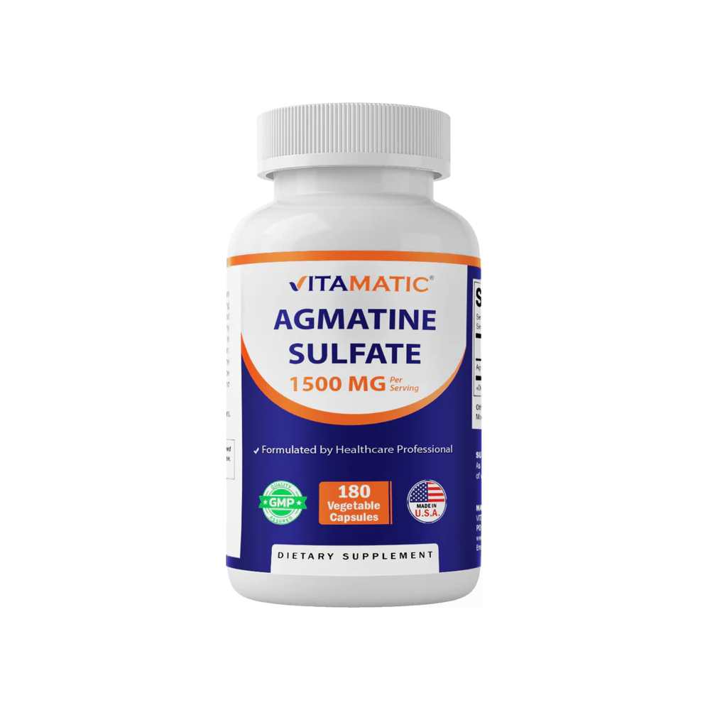 Vitamatic Agmatine Sulfate 1500mg Per Serving - 180 Veg Capsules